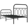 vidaXL Cadre de lit métal sans matelas avec pied de lit noir 90x200 cm