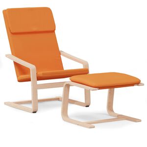 vidaXL Chaise de relaxation avec repose-pied Jaune fonc&eacute; Tissu