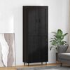 vidaXL Haut Armoire 2 pcs Ch&ecirc;ne noir Bois Agglom&eacute;r&eacute; et Verre