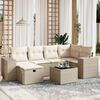 vidaXL Salon de jardin avec coussins 7 pcs beige r&eacute;sine tress&eacute;e