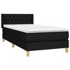 vidaXL Sommier &agrave; lattes de lit avec matelas Noir 100x200 cm Tissu