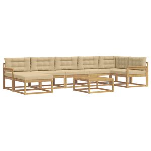 vidaXL Ensemble de canap&eacute;s d'ext&eacute;rieur 8 pcs Blanc et Beige