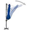 vidaXL Parasol de jardin en porte-&agrave;-faux m&acirc;t en aluminium bleu azur&eacute;