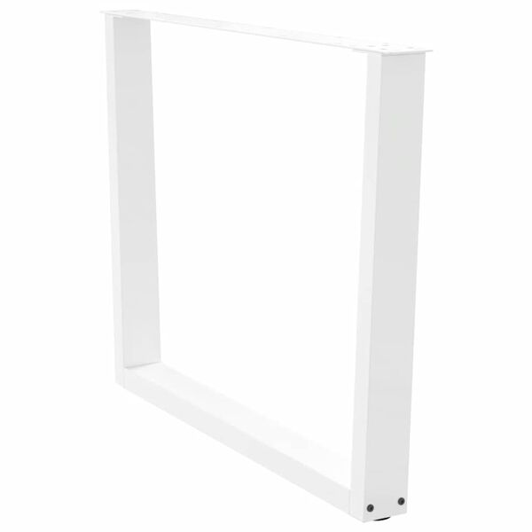 vidaXL Pieds de table &agrave; manger en forme de V, 2 pi&egrave;ces, blanc, 100 x (72-73,3) cm, acier