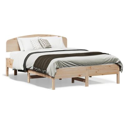 vidaXL Cadre de lit avec tête de lit 120x190 cm bois de pin massif