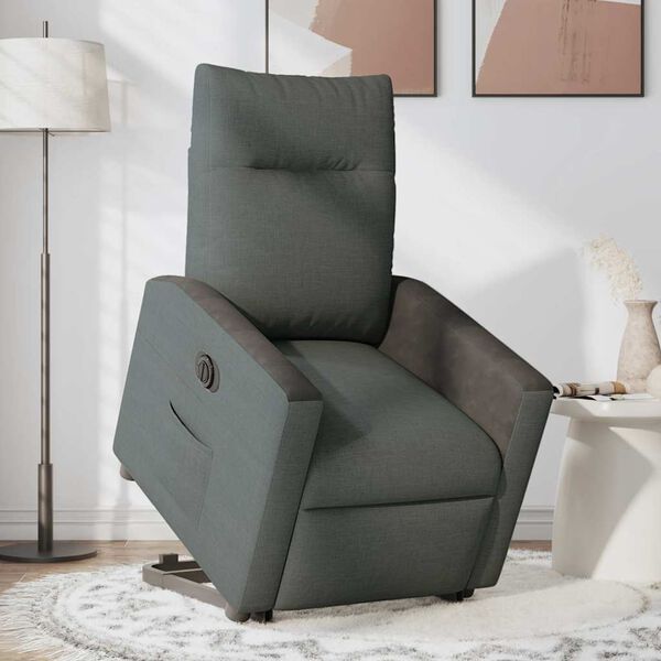 vidaXL Fauteuil inclinable électrique gris foncé tissu