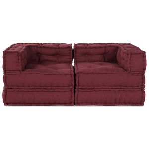 vidaXL Unit&eacute; de canap&eacute; modulaire 2 pc Tissu Marron 140 x 70 x 56 cm