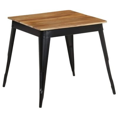 vidaXL Table à manger Bois d'acacia massif et acier 75x75x76 cm