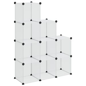 vidaXL Cubes de rangement 9 pcs Transparent PP
