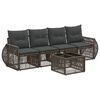 vidaXL Ensemble de canap&eacute; de jardin 5 pcs Gris et Gris fonc&eacute; polyrotin