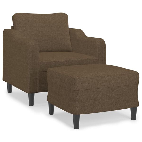vidaXL Fauteuil avec repose-pied Marron 60 cm Tissu