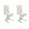 vidaXL Chaises &agrave; manger lot de 2 blanc similicuir