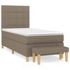 vidaXL Sommier &agrave; lattes de lit avec matelas Taupe 80x200 cm Tissu