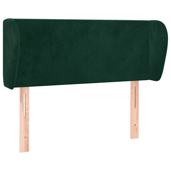 vidaXL T&ecirc;te de lit avec oreilles Vert fonc&eacute; 93x23x78/88 cm Velours
