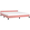 vidaXL Cadre de lit et tête de lit sans matelas rose 160x200cm velours
