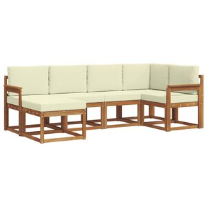 vidaXL Ensemble de canap&eacute;s d'ext&eacute;rieur 6 pc Naturel et Cr&egrave;me