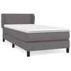 vidaXL Sommier &agrave; lattes de lit avec matelas Gris 90x190 cm Similicuir