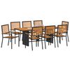 vidaXL Ensemble de salle &agrave; manger pour jardin 9 pcs Noir et Marron