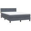 vidaXL Sommier &agrave; lattes de lit et matelas et LED gris fonc&eacute; 140x220cm velours