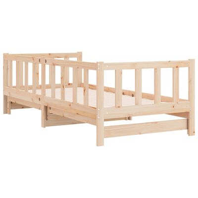 vidaXL Lit de jour et lit gigogne sans matelas 90x190 cm bois massif