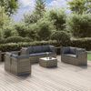 vidaXL Salon de jardin 8 pcs avec coussins Gris Résine tressée