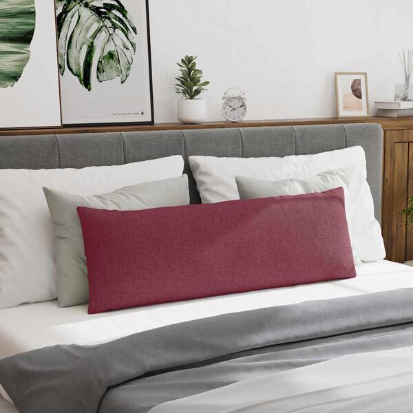 vidaXL Coussins de canap&eacute; 2 pcs Bordeaux 120 x 40 cm tissu