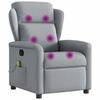 vidaXL Fauteuil de massage inclinable Gris clair Tissu