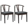 vidaXL Chaise de salle &agrave; manger 2 pc Bois de Caoutchouc Massif