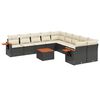 vidaXL Salon de jardin 11 pcs avec coussins noir r&eacute;sine tress&eacute;e