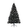 vidaXL Sapin de No&euml;l artificiel pr&eacute;-&eacute;clair&eacute; Noir 240 cm PVC