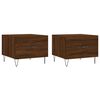 vidaXL Tables basses 2 pcs ch&ecirc;ne marron 50x50x40 cm bois d'ing&eacute;nierie