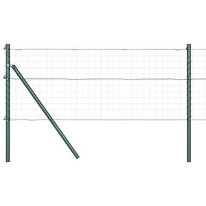 vidaXL Poteau de cl&ocirc;ture ench&acirc;ss&eacute; 26 pc Vert Acier enduit de poudre