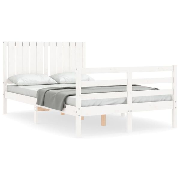 vidaXL Cadre de lit sans matelas blanc 120x200 cm bois massif