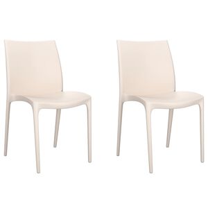 vidaXL Chaises de jardin lot de 2 cr&egrave;me 50x46x80 cm polypropyl&egrave;ne