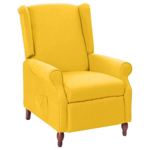 vidaXL Fauteuil inclinable Jaune Tissu