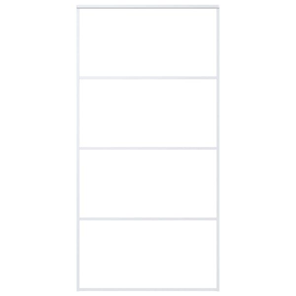vidaXL Porte coulissante Verre ESG dépoli aluminium 102,5x205 cm Blanc