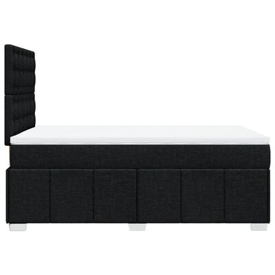 vidaXL Sommier à lattes de lit avec matelas Noir 120x200 cm Tissu