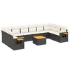 vidaXL Salon de jardin 11 pcs avec coussins noir r&eacute;sine tress&eacute;e