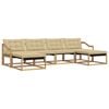 vidaXL Ensemble de canap&eacute;s d'ext&eacute;rieur 6 pc Blanc et Beige