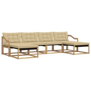 vidaXL Ensemble de canap&eacute;s d'ext&eacute;rieur 6 pc Blanc et Beige