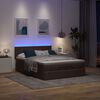 vidaXL Lit ottoman avec matelas et LED marron fonc&eacute; 140x190 cm tissu