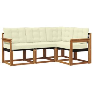vidaXL Ensemble de canap&eacute;s d'ext&eacute;rieur 4 pc Naturel et Cr&egrave;me