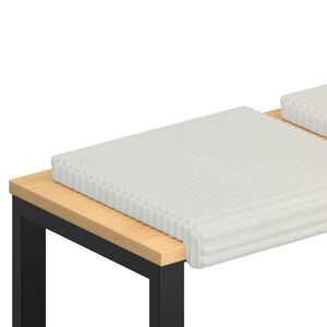 vidaXL Coussin de banc 2 pc Velours c&ocirc;tel&eacute; en peluche Cr&egrave;me