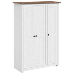 vidaXL Garde-robe 3 portes Blanc 118x50x171,5cm Pin Assortiment Panama