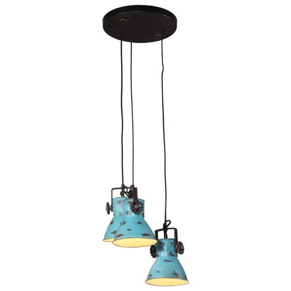 vidaXL Lampe suspendue 25 W bleu d&eacute;lav&eacute; 30x30x100 cm E27
