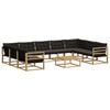 vidaXL Ensemble de canap&eacute;s d'ext&eacute;rieur 10 pc 9 place Blanc et noir