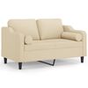 vidaXL Canap&eacute; 2 places avec oreillers d&eacute;coratifs cr&egrave;me 120 cm tissu