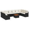 vidaXL Ensemble de canap&eacute; de jardin 11 pc Noir et Cr&egrave;me polyrotin