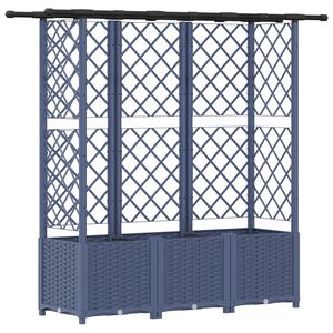 vidaXL Lit &Eacute;lev&eacute; avec Treillis et Toit Gris 162,5 x 40 x 138 cm PP