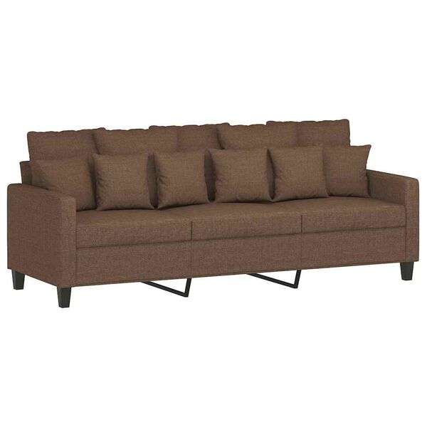 vidaXL Canap&eacute; &agrave; 3 places Marron 180 cm Tissu